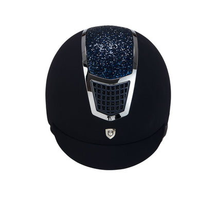 Ultra-light velvet helmet with rhinestones