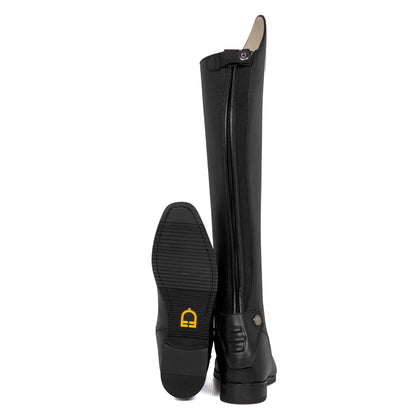 Unisex calfskin boots with rear zipper
