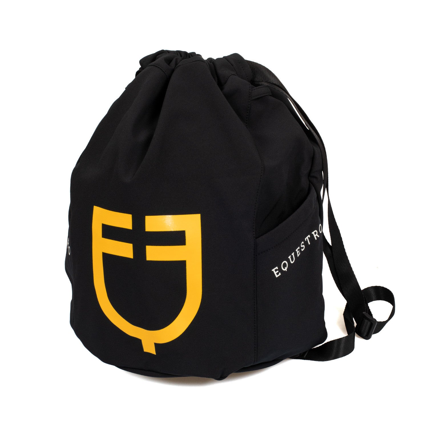 Helmet bag with side pockets.