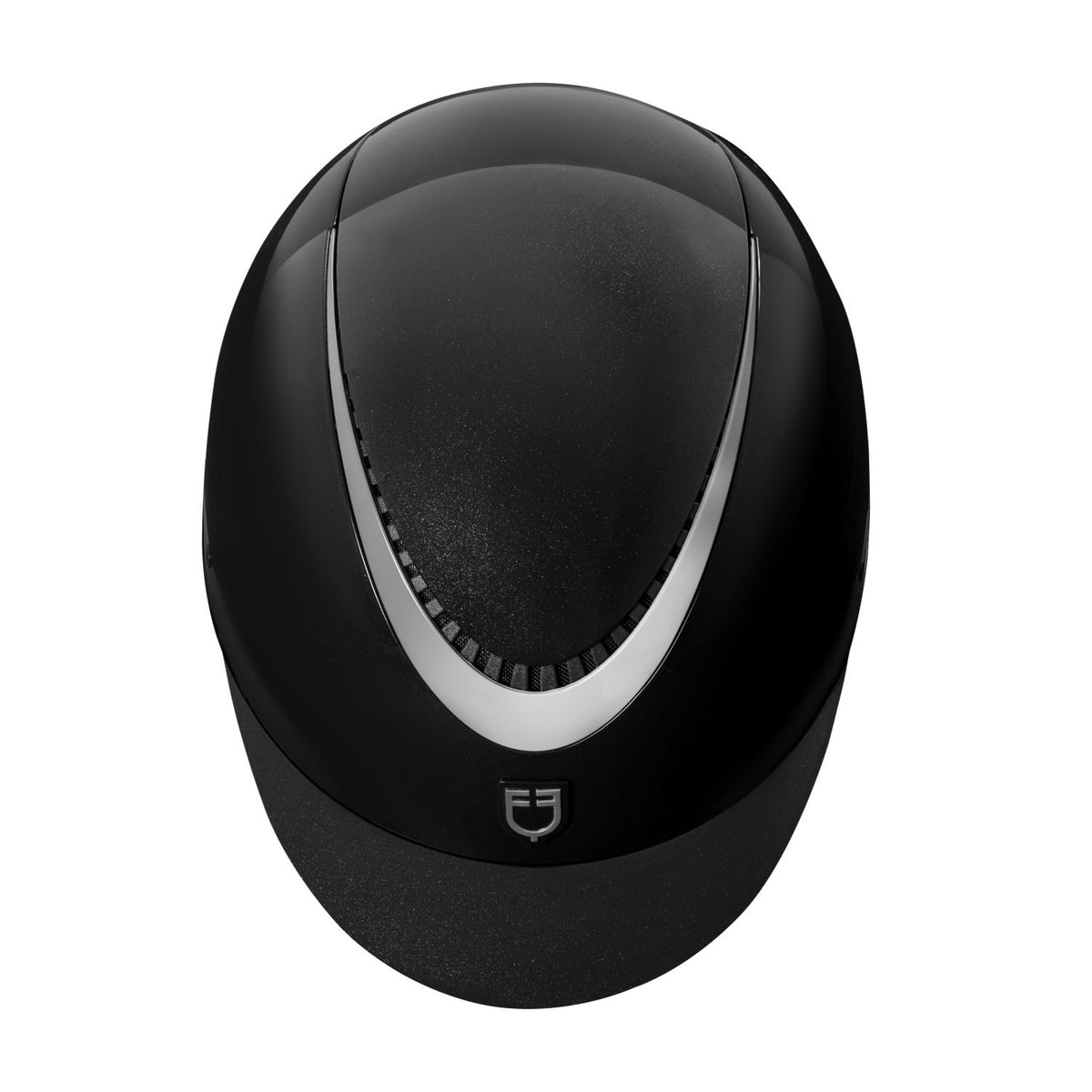 Equestro Glossy Helmet With Eco-Leather Strap And Narrow Visor Homologation EN 1384-2023
