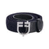 Leather elastic belt with logoed buckle.