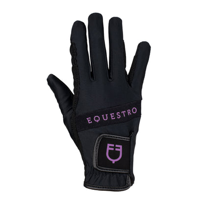 Gloves in technical fabric with multicolor logo.