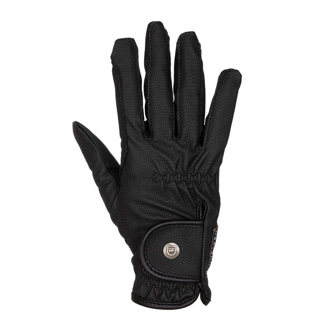 Unisex gloves in soft synthetic leather with hook-and-loop fastening.