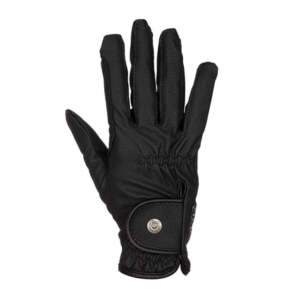 Unisex gloves in soft synthetic leather with hook-and-loop fastening.