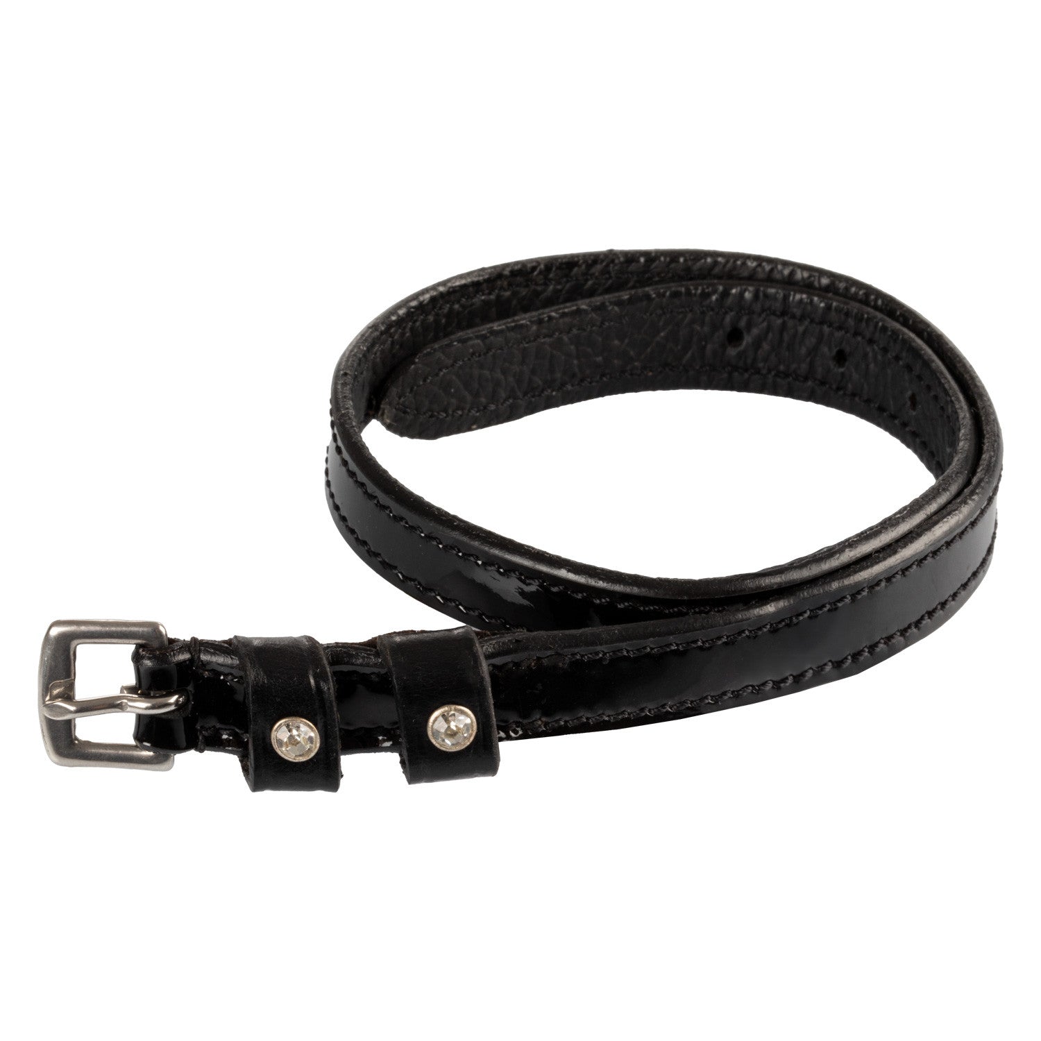 Spur straps with crystals.