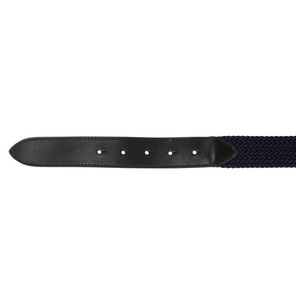 Elastic belt with black logoed buckle