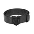 Total black leather belt with logo buckle.