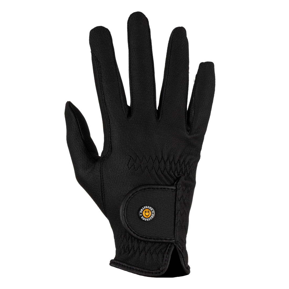 Unisex padded gloves in synthetic leather with hook-and-loop closure.