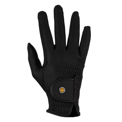 Unisex padded gloves in synthetic leather with hook-and-loop closure.