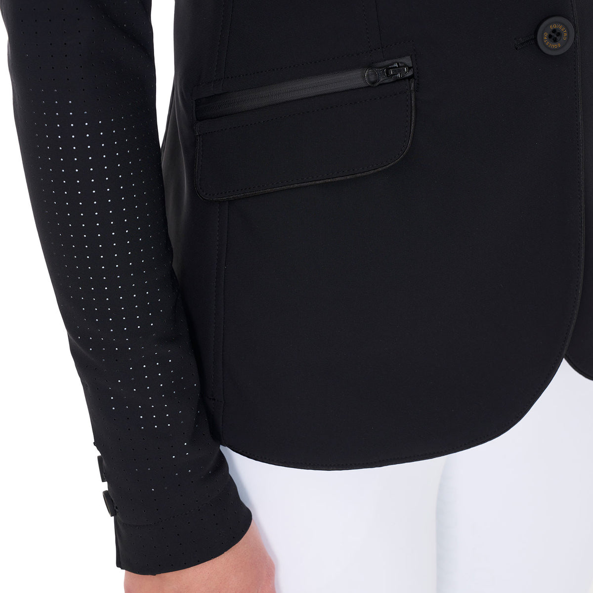 Equestro Ladies Competition Jacket Three Buttons Perforated Fabric