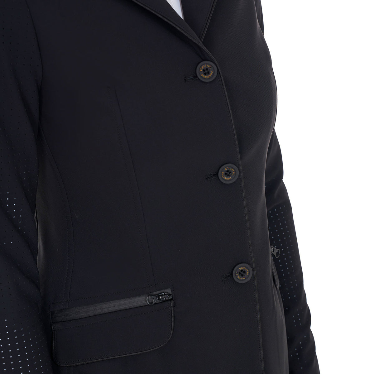 Equestro Ladies Competition Jacket Three Buttons Perforated Fabric