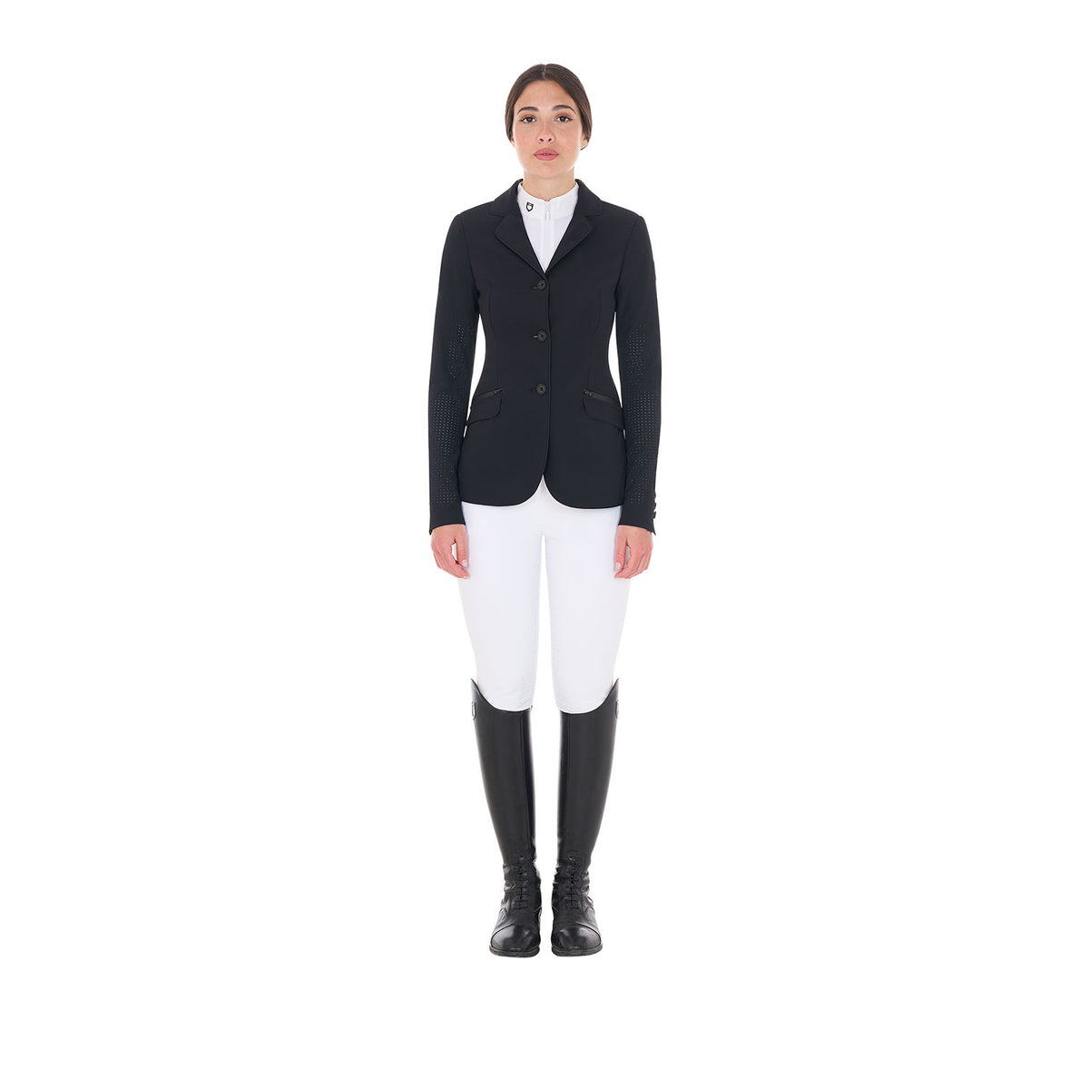 Equestro Ladies Competition Jacket Three Buttons Perforated Fabric