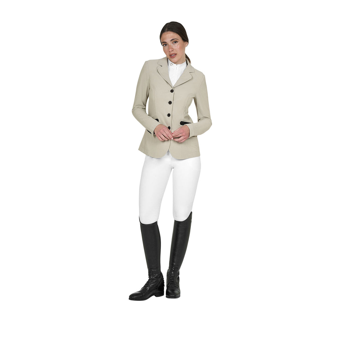 Equestro Ladies Competition Jacket Four Buttons Perforated Fabric
