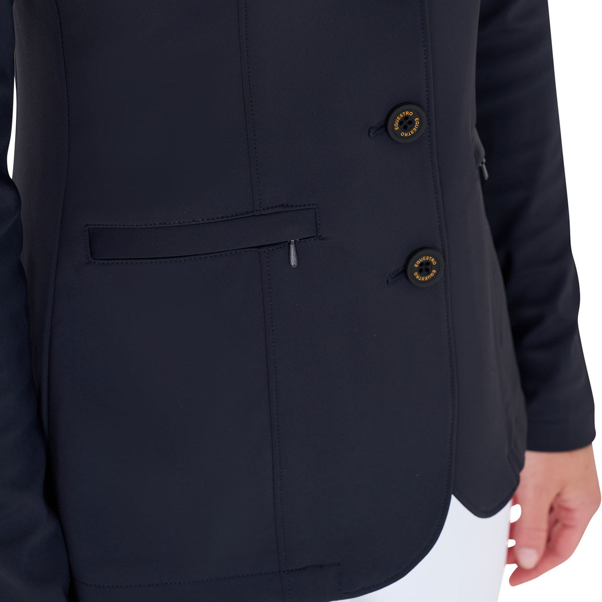 Equestro Ladies Competition Jacket With Contrasting Embroidered Logo