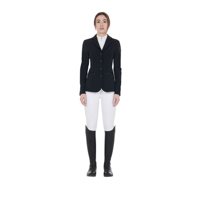 Equestro Ladies Competition Jacket With Contrasting Embroidered Logo