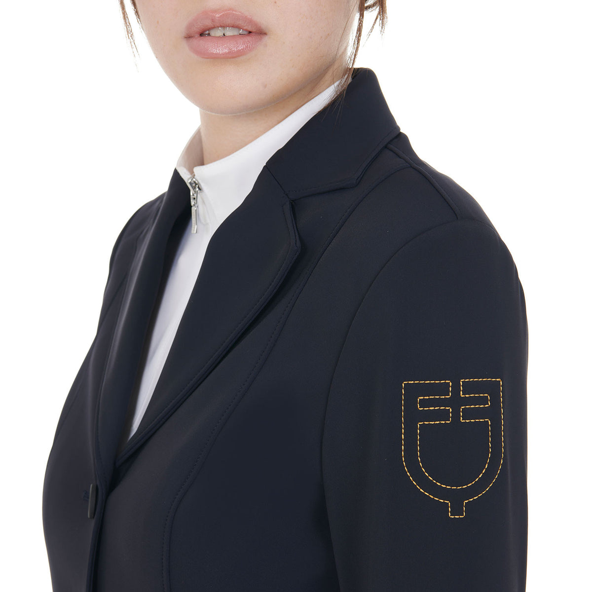 Equestro Ladies Competition Jacket With Contrasting Embroidered Logo