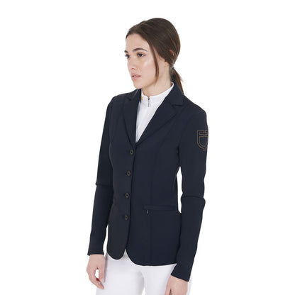Equestro Ladies Competition Jacket With Contrasting Embroidered Logo
