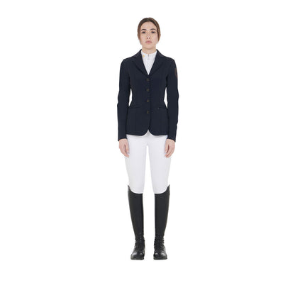 Equestro Ladies Competition Jacket With Contrasting Embroidered Logo