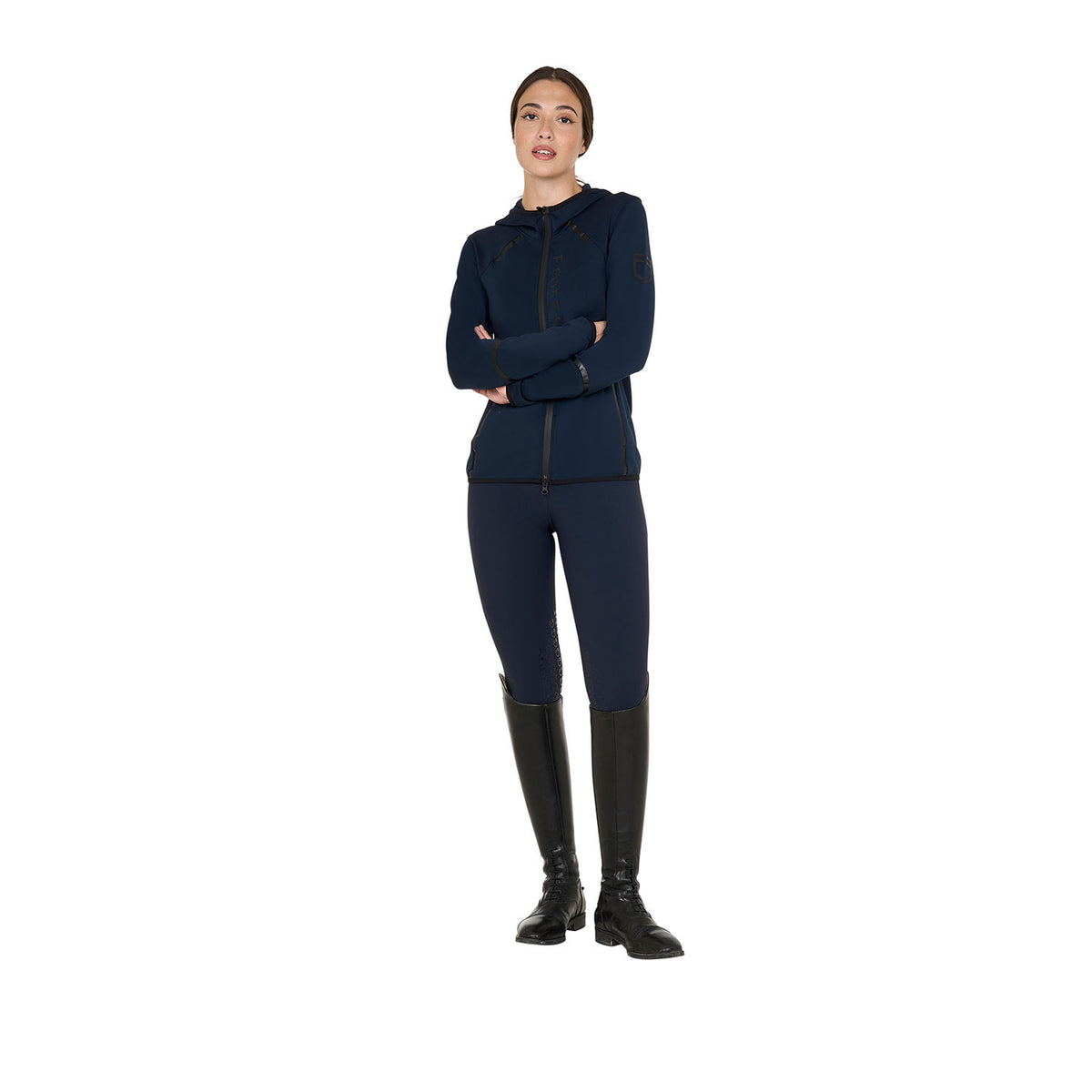 Equestro Ladies Technical Sweatshirt In Jersey With Zip