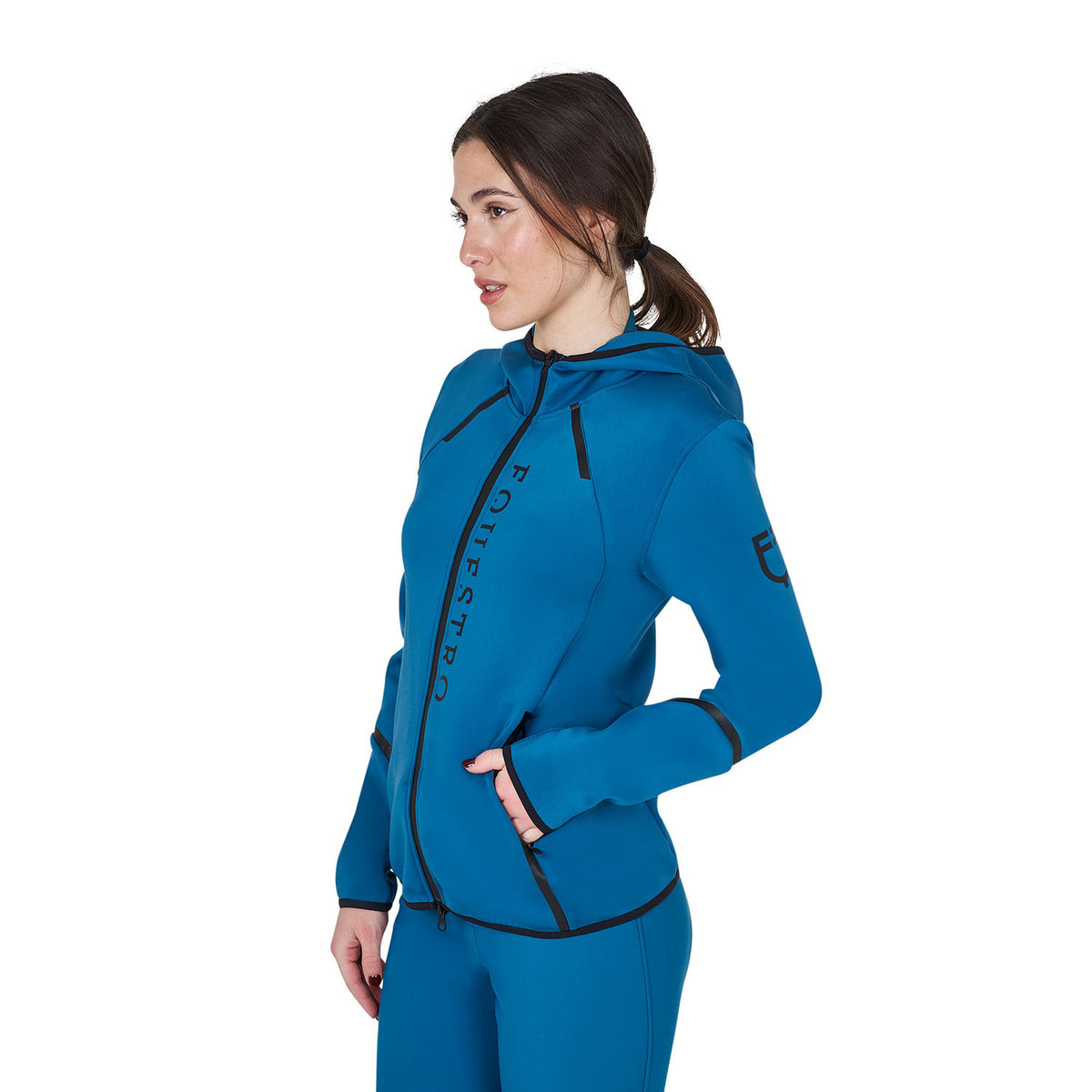 Equestro Ladies Technical Sweatshirt In Jersey With Zip
