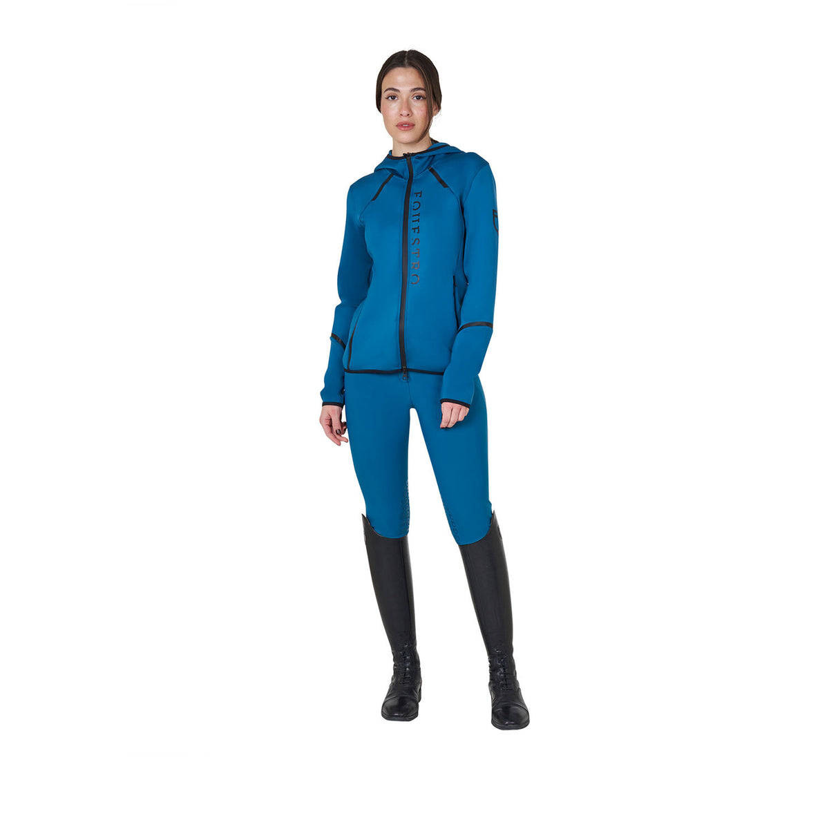 Equestro Ladies Technical Sweatshirt In Jersey With Zip