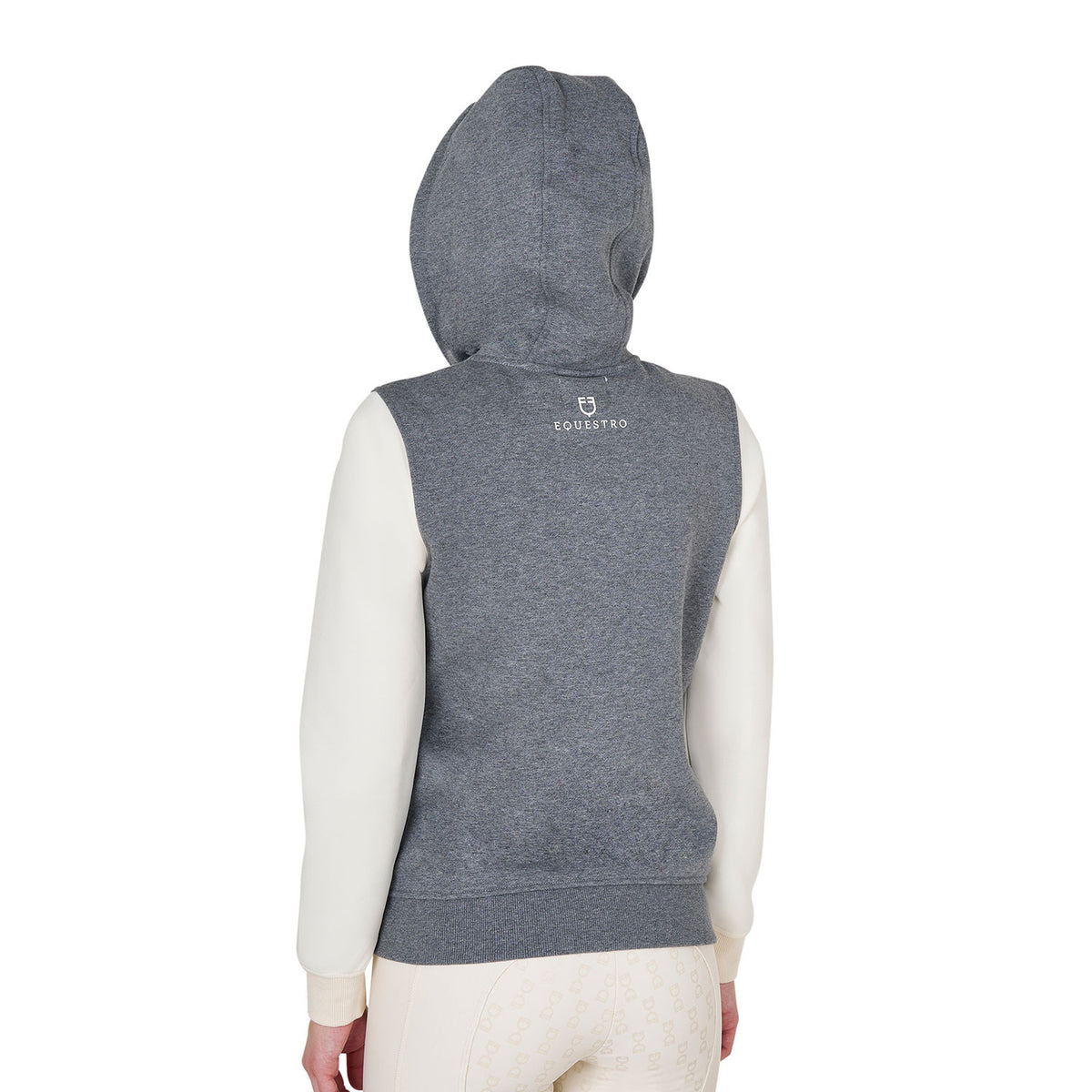Equestro Ladies EQ Logo Two Tone Hoodie With Front Zip