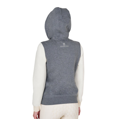 Equestro Ladies EQ Logo Two Tone Hoodie With Front Zip