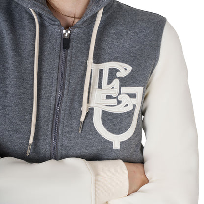 Equestro Ladies EQ Logo Two Tone Hoodie With Front Zip