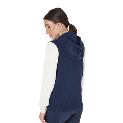 Equestro Ladies EQ Logo Two Tone Hoodie With Front Zip