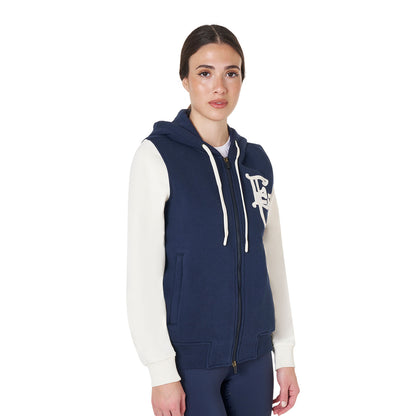 Equestro Ladies EQ Logo Two Tone Hoodie With Front Zip
