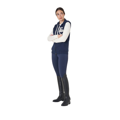 Equestro Ladies EQ Logo Two Tone Hoodie With Front Zip