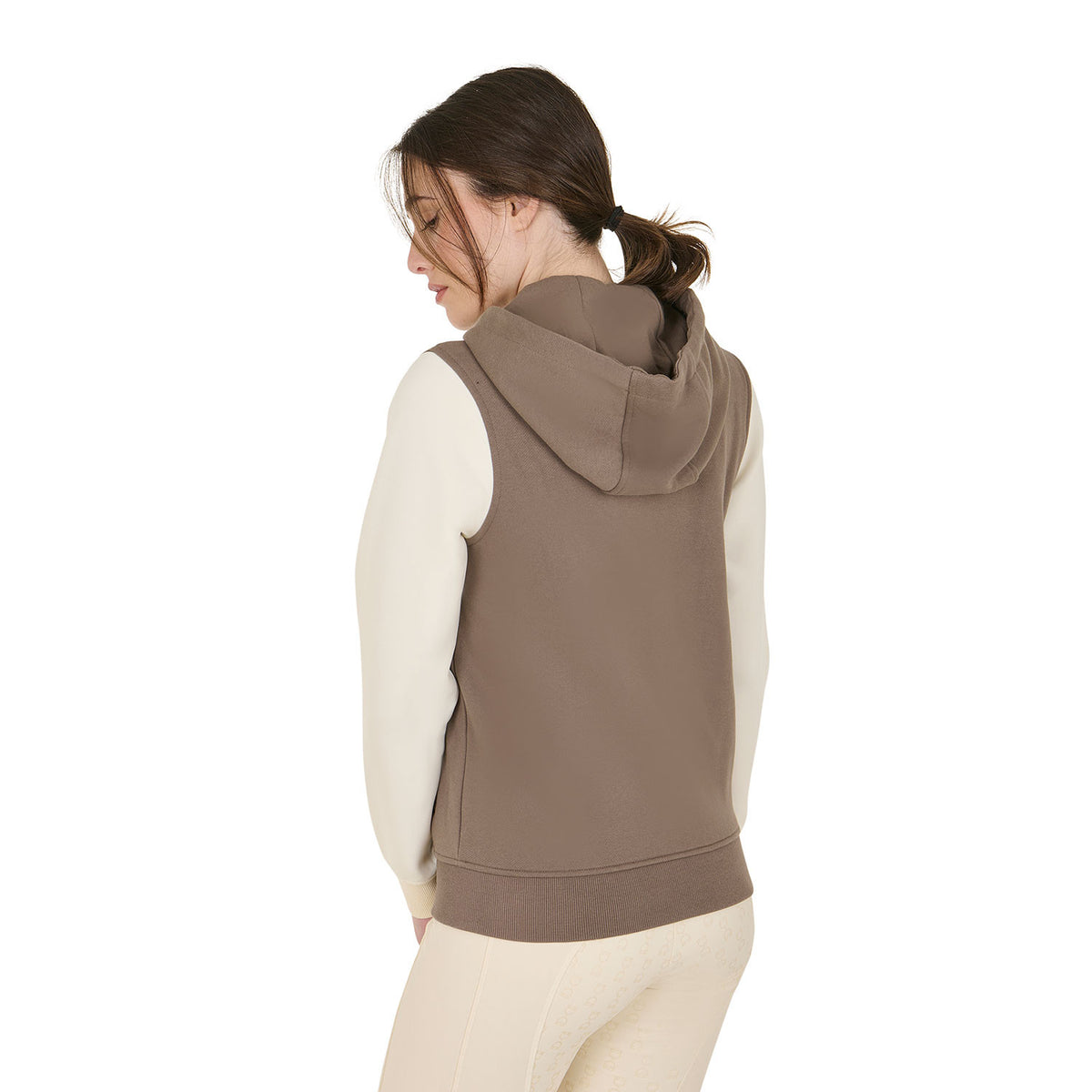Equestro Ladies EQ Logo Two Tone Hoodie With Front Zip