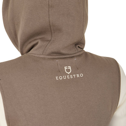 Equestro Ladies EQ Logo Two Tone Hoodie With Front Zip