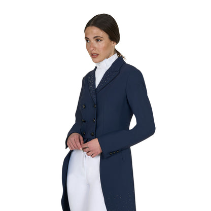 Equestro Ladies Tailcoat In Technical Fabric With Rhinestones