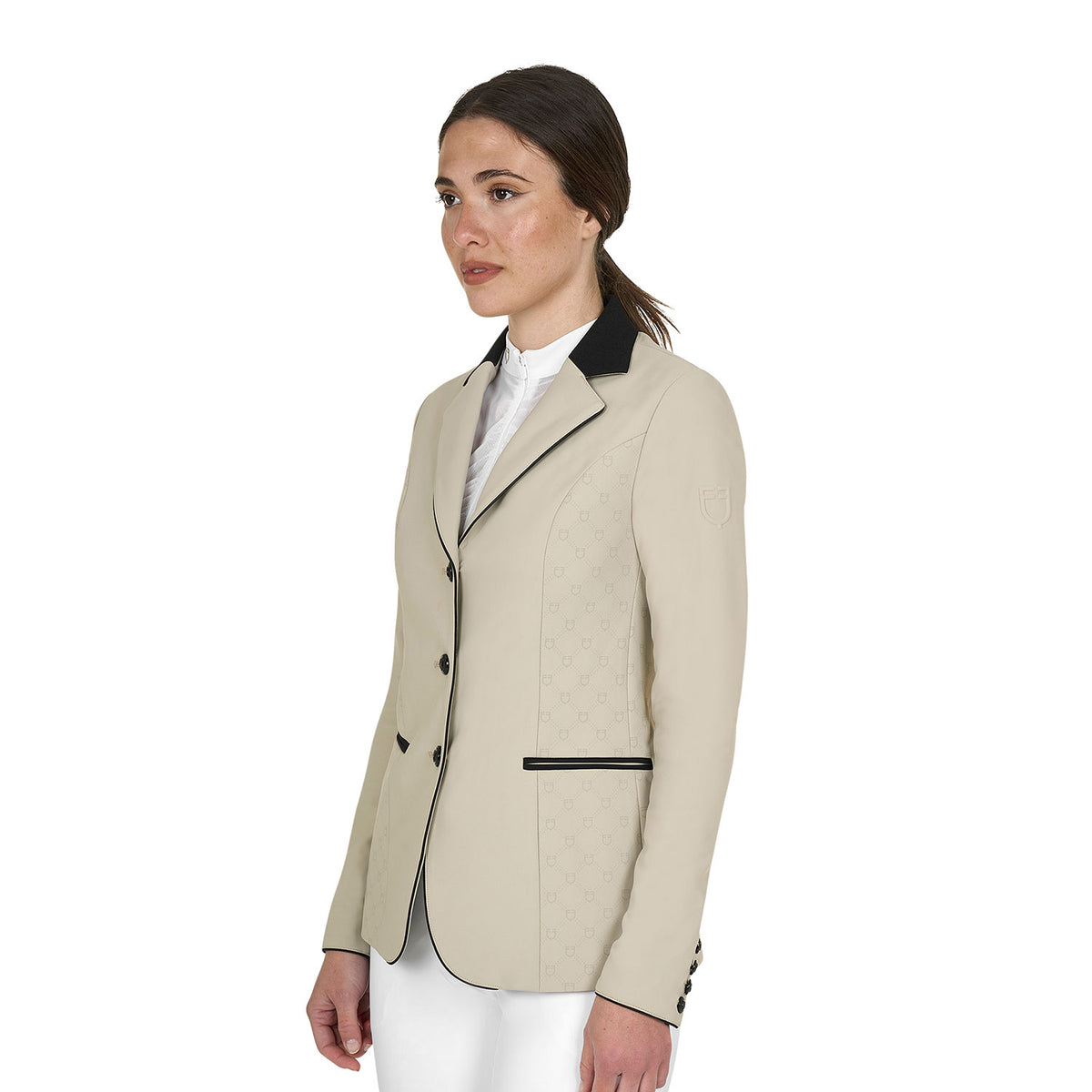 Equestro Ladies Monogram Competition Jacket With Three Buttons