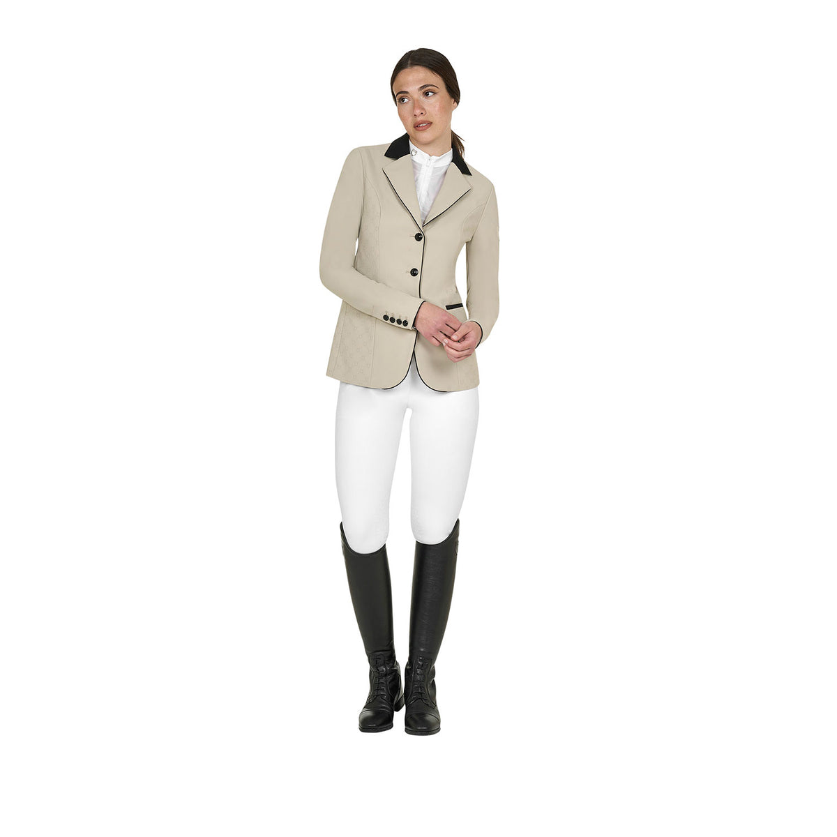 Equestro Ladies Monogram Competition Jacket With Three Buttons