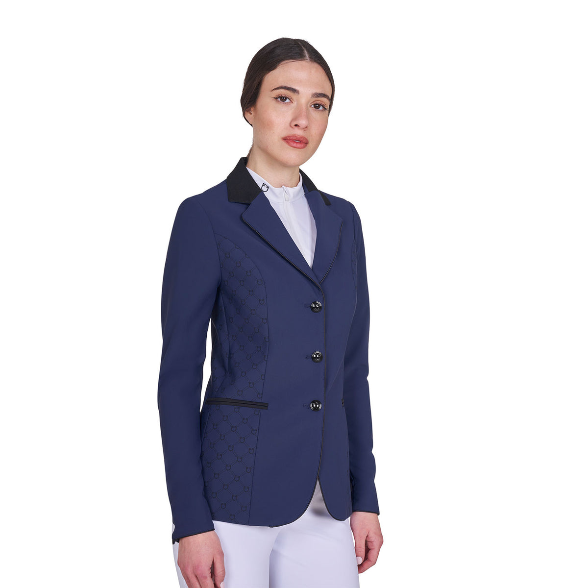 Equestro Ladies Monogram Competition Jacket With Three Buttons