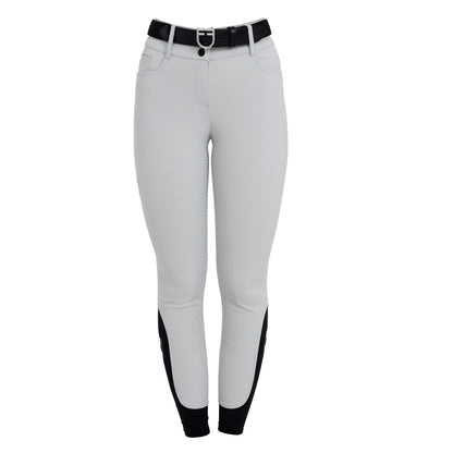 Equestro Ladies High-Waisted Full-Grip Breeches With Rhinestone Logo