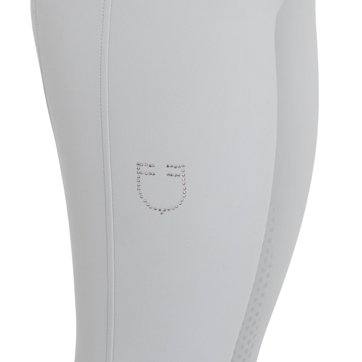 Equestro Ladies High-Waisted Full-Grip Breeches With Rhinestone Logo