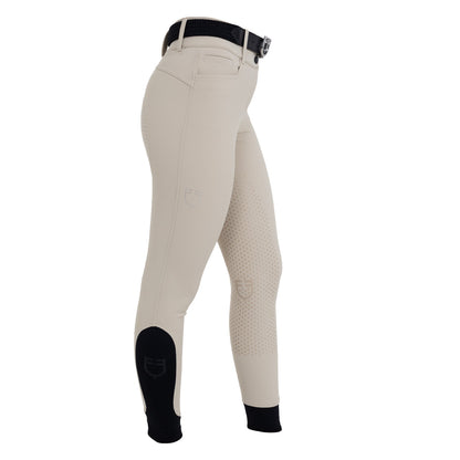 Equestro Ladies High-Waisted Full-Grip Breeches With Rhinestone Logo