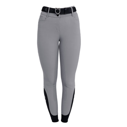 Equestro Ladies High-Waisted Full-Grip Breeches With Rhinestone Logo