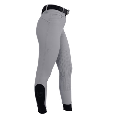 Equestro Ladies High-Waisted Full-Grip Breeches With Rhinestone Logo