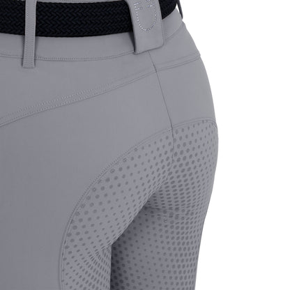 Equestro Ladies High-Waisted Full-Grip Breeches With Rhinestone Logo