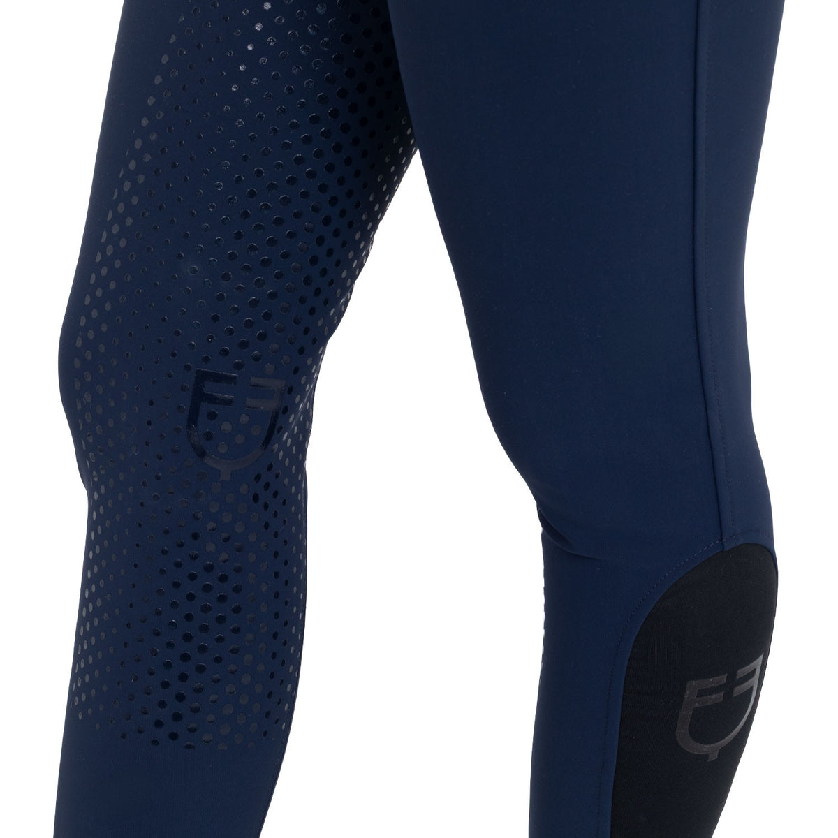 Equestro Ladies High-Waisted Full-Grip Breeches With Rhinestone Logo