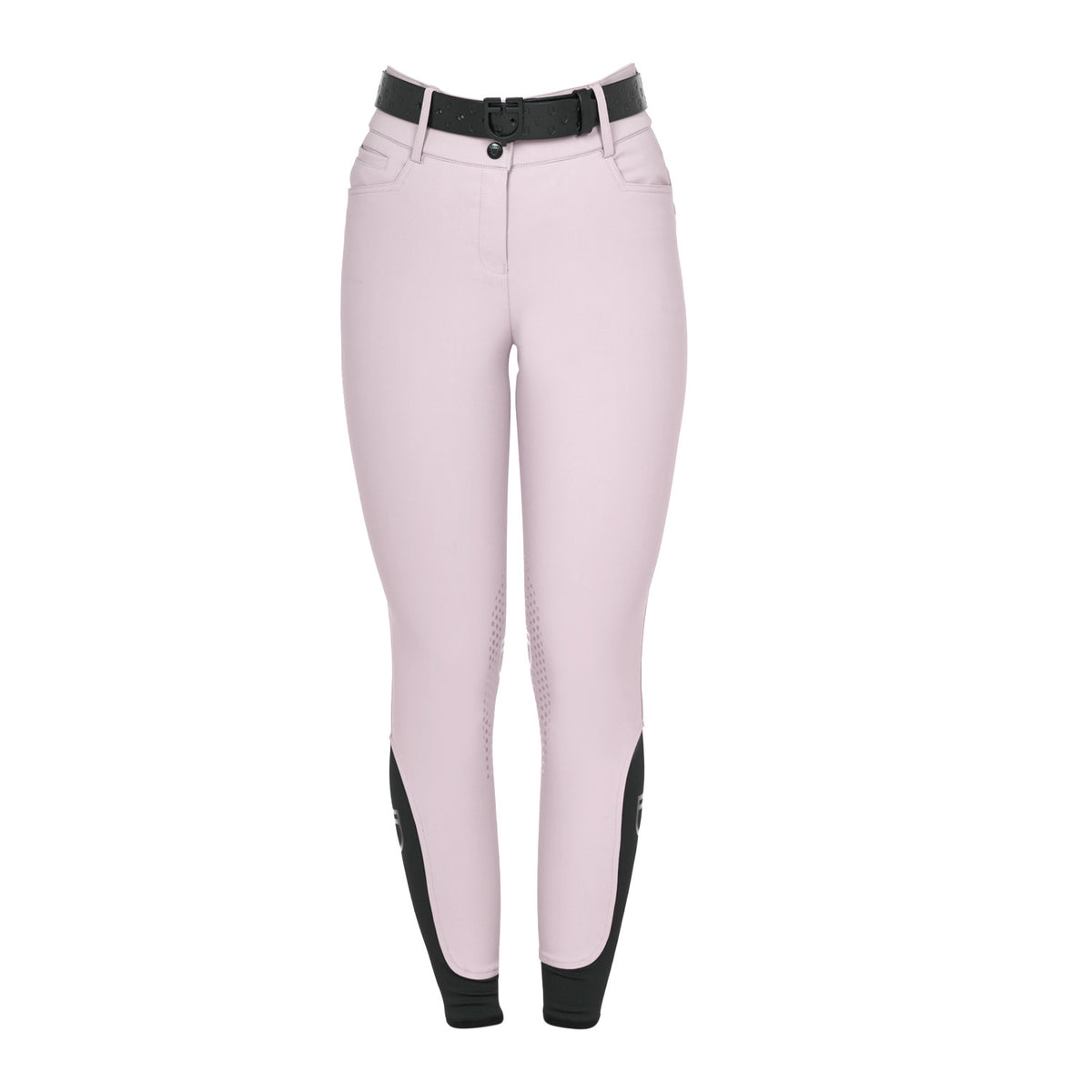 Equestro Ladies High-Waisted Breeches With Rhinestone Logo