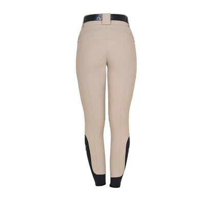 Equestro Ladies High-Waisted Breeches With Rhinestone Logo