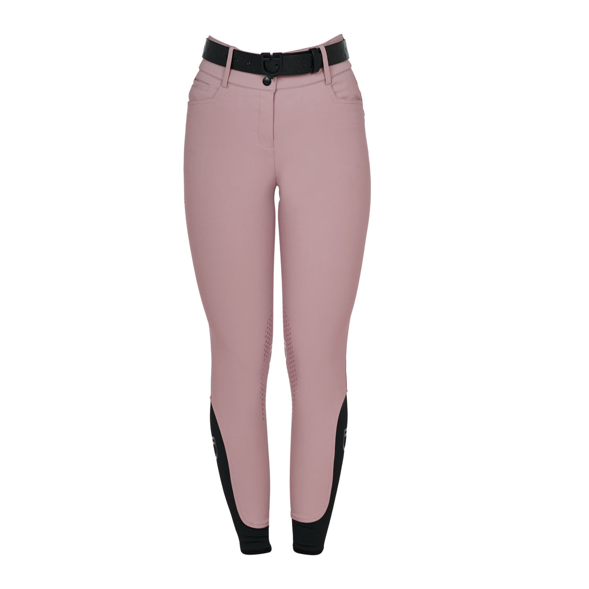 Equestro Ladies High-Waisted Breeches With Rhinestone Logo