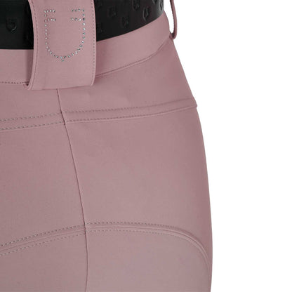 Equestro Ladies High-Waisted Breeches With Rhinestone Logo