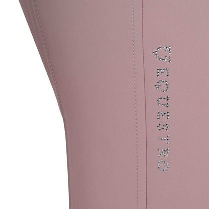 Equestro Ladies High-Waisted Breeches With Rhinestone Logo