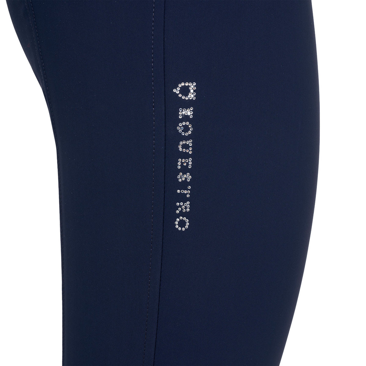 Equestro Ladies High-Waisted Breeches With Rhinestone Logo